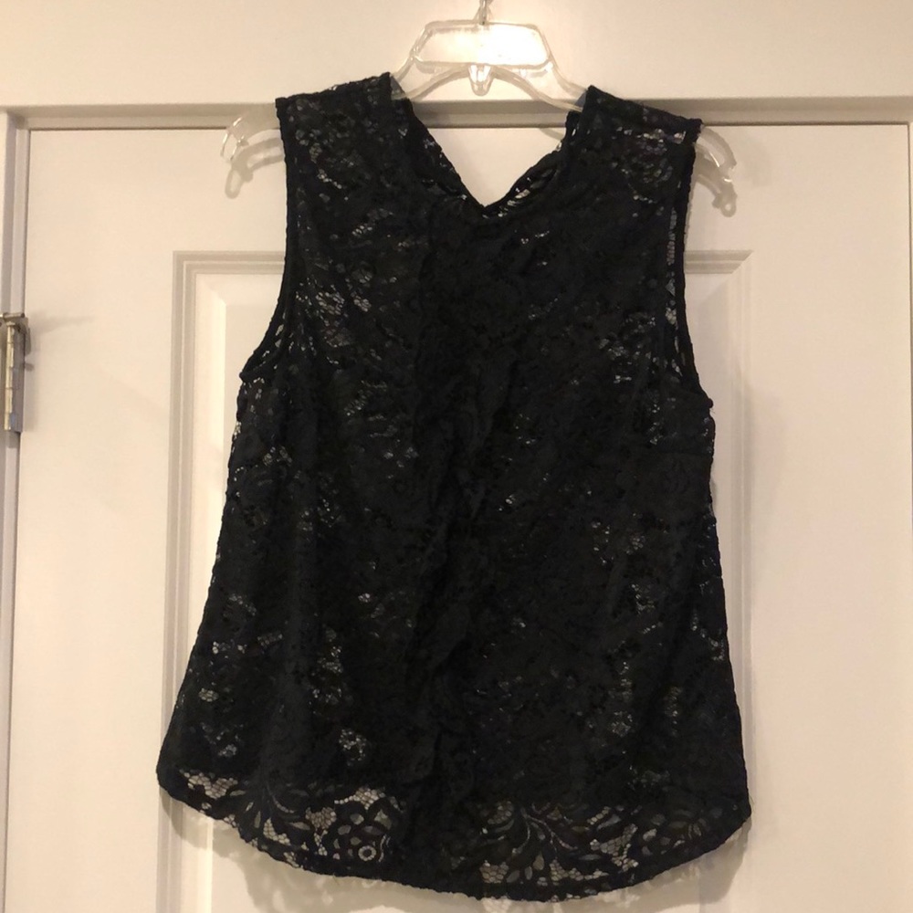 Black lace overlay top.